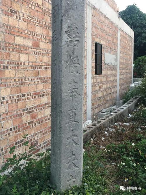 柱顶呈毛笔头造型(与李彬进士墓石柱华表相似),柱身字迹清晰,石柱四面