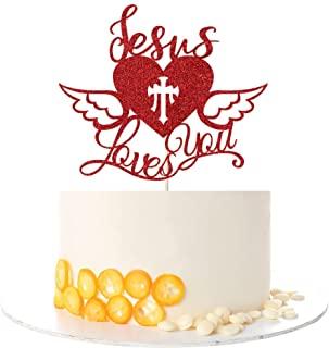you 蛋糕装饰 - 适合耶稣生日,好星期五,复活节派对,洗礼,宗教洗礼,。
