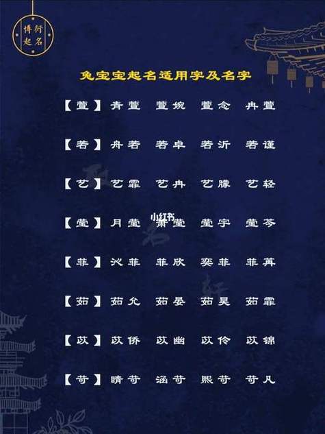 兔年生辰八字起名大全(兔年生辰八字起名大全男孩)