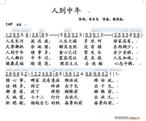 人到中年其他(六字歌谱)1