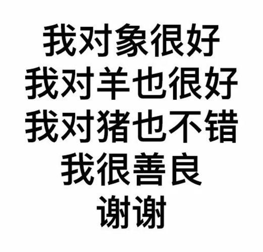 表情包,文字,怼人我对象很好,我对谁都很好