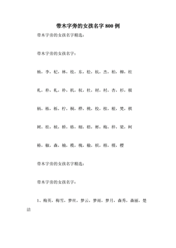 带木字旁的女孩名字800例.doc 20页