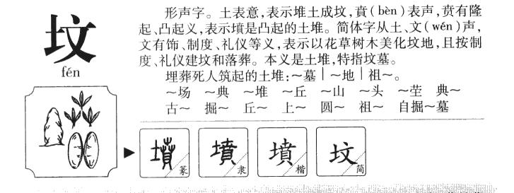 坟- 字源查询 - 汉字源流 - 查字网