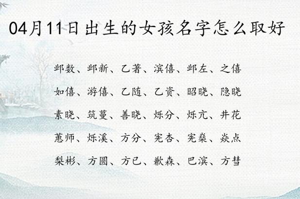 04月11日出生的女孩名字怎么取好 最萌女孩名字大全2023参照